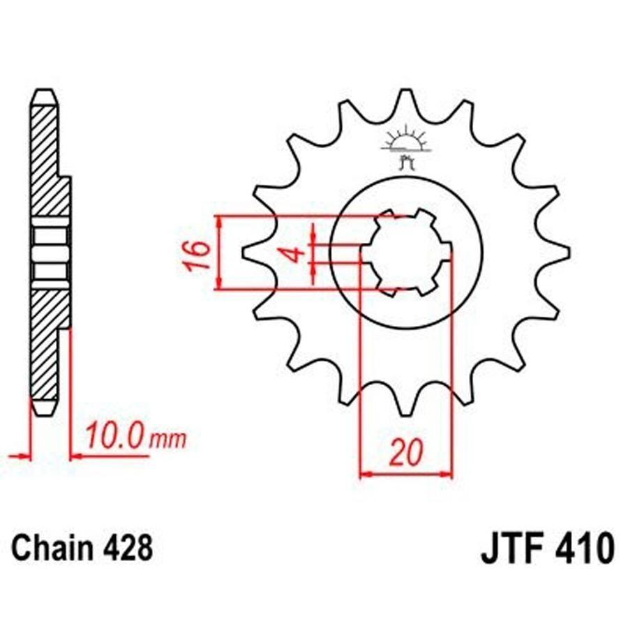 PIÑON JT 410 15T 428