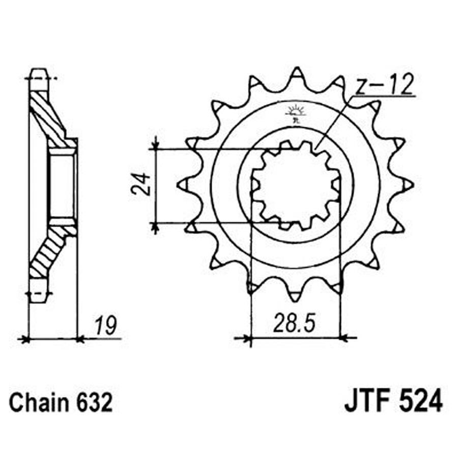 PIÑON JT 524K 15T 632