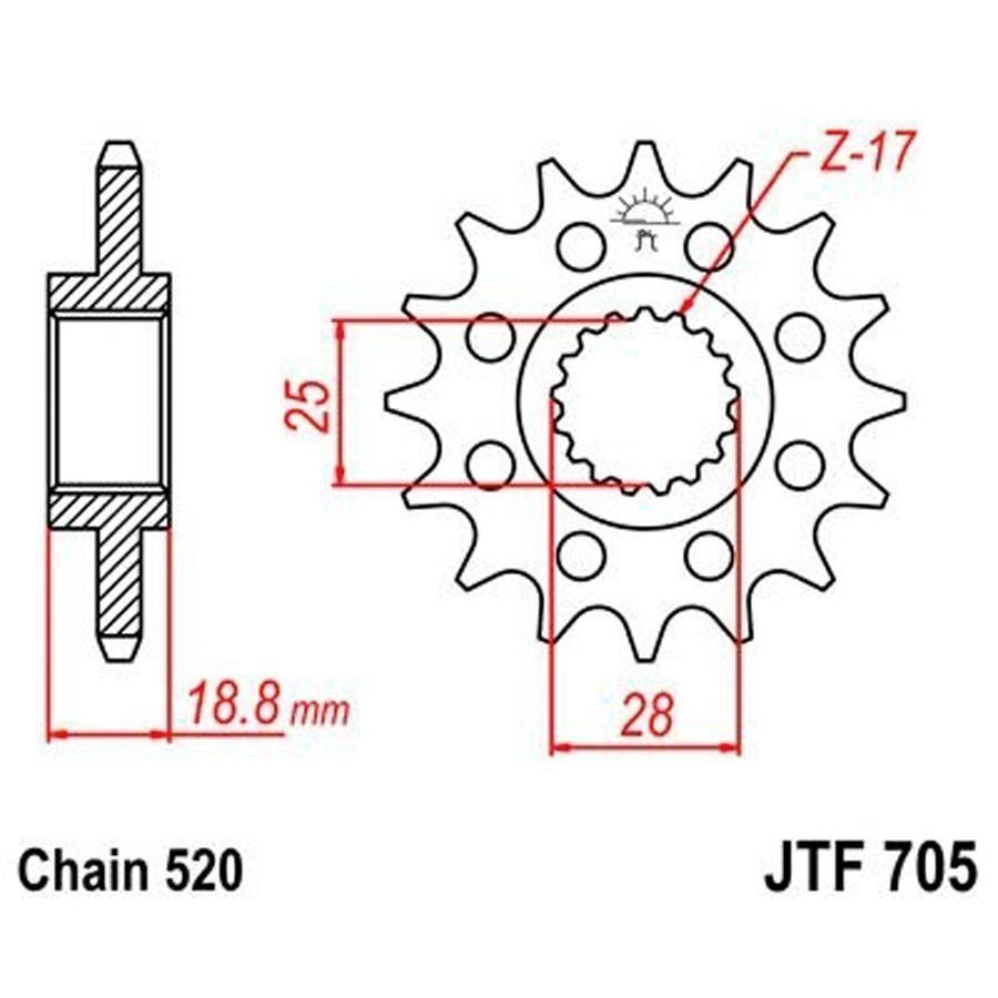 PIÑON JT 705K 15T 525