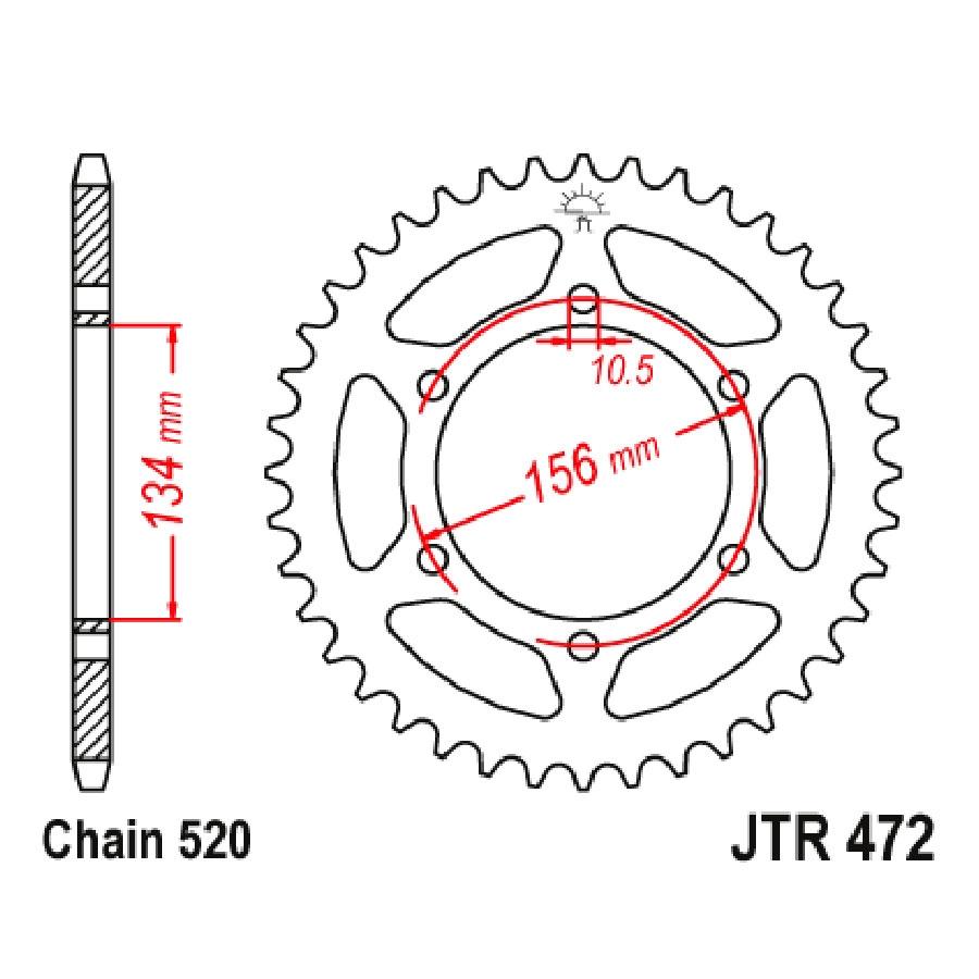 PLATO CORONA JT 472 DE ACERO CON 48T