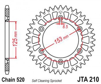 PLATO CORONA JT ALUMINIO NEGRO JT 210 CON 50T