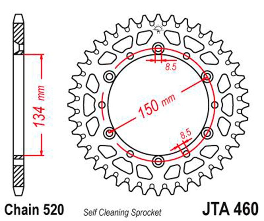 PLATO CORONA JT ALUMINIO NEGRO JT 460 CON 46T