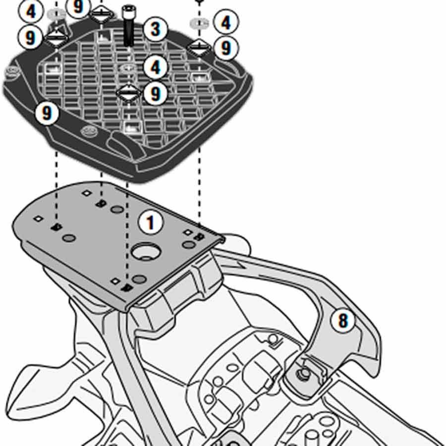 SOPORTE MALETA TRASERA GIVI TOP MK-ML P/E251-INTML.SUZUKI.V-STROM.250.17 18     SR3116