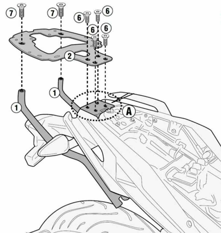 SOPORTE MALETA TRASERA GIVI TOP ML/MK P/M5-M7-M8A/B-M5M-M6M BMW.GR.310.17     SR5125