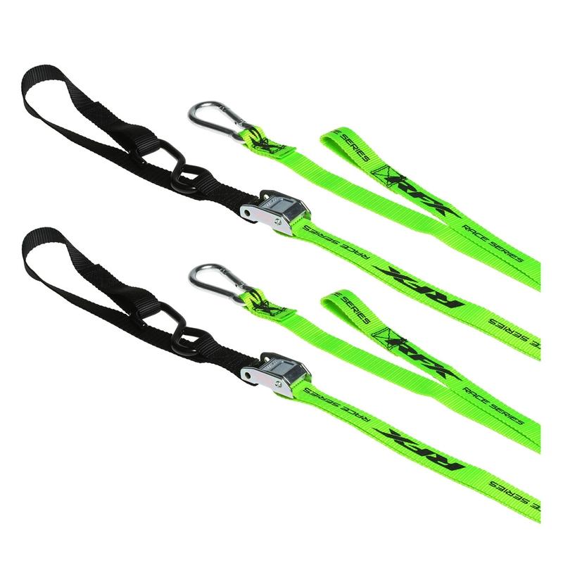 CORREAS DE AMARRE RFX RACE SERIES 1.0 (HI-VIZ/NEGRO) CON BUCLE ADICIONAL Y CLIP DE MOSQUETÓN 1110916004 FXTD3000055HV