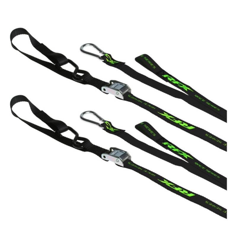 CORREAS DE AMARRE RFX RACE SERIES 1.0 (NEGRO/HI-VIZ LE) CON BUCLE ADICIONAL Y CLIP DE MOSQUETÓN 1110916005 FXTD3000055LE