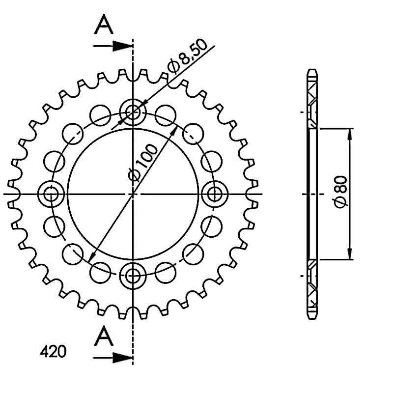 PLATO CORONA SUPERSPROX ALUMINIO HONDA 420 X 36