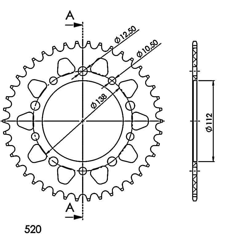 PLATO CORONA SUPERSPROX ALUMINIO YAMAHA 520 X 41