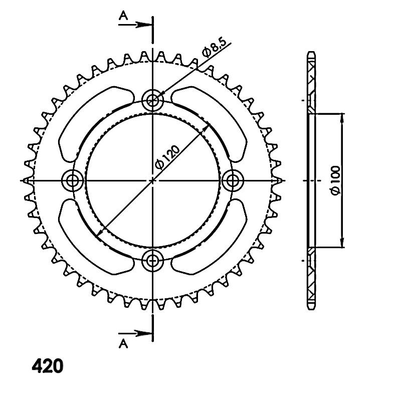PLATO CORONA SUPERSPROX ALUMINIO YAMAHA 420 X 47