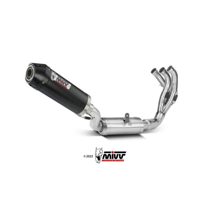 ESCAPE MIVV OVAL FULL SYSTEM 3x1 SPORT CARBON with carbon cap YAMAHA Tracer 9 / GT        Y.069.L3C