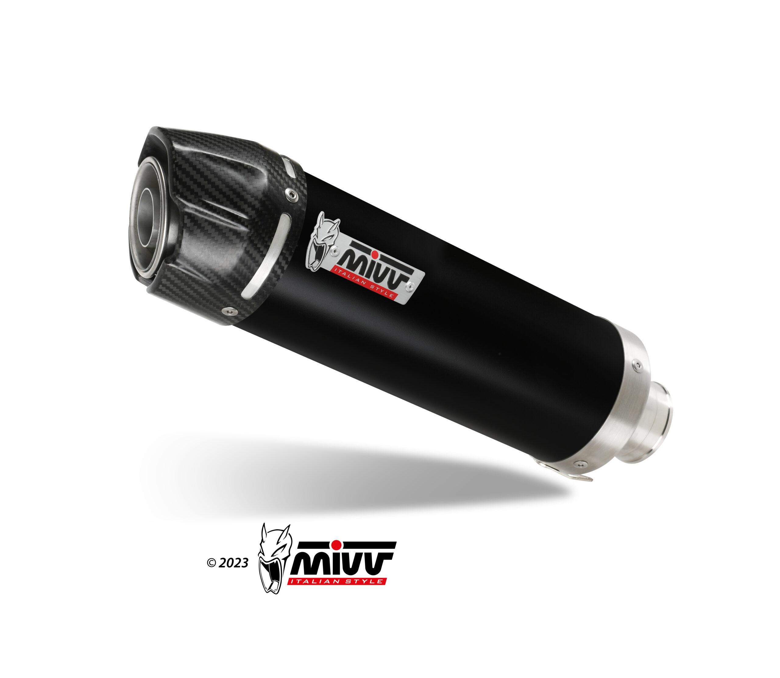 ESCAPE MIW VOGE 125 BRIVIDO 125R 2023   2024 Euro5 SPORT FULL SYSTEM 1x1 GP BLACK with carbon cap